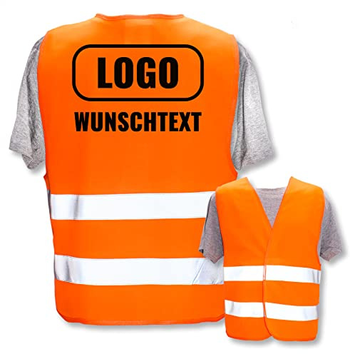 PixiPrints.com Persönliche Warnweste selbst gestalten mit eigenem Aufdruck * Bedruckt mit Name Text Bild Logo Firma