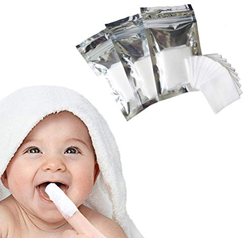 Zmmyr 120Pcs Baby Teeth Soft Gauze Finger Clean Oral Hygiene Tongue Milk Stain Cleaning for 0-2 Years Old