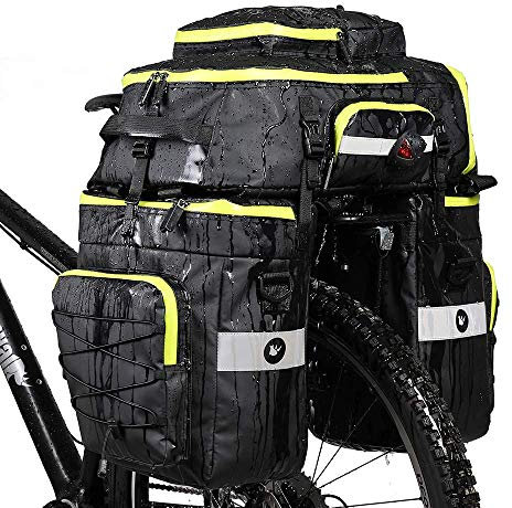 Rhinowalk Fahrrad Gepäckträgertasche Set für Fahrrad Gepäckträger Satteltasche Laptop Gepäckträger Fahrradtasche Professionelles Fahrradzubehör 3 in 1-Grün