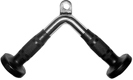 Asolym Langlebige Stahl Trizeps V-förmige Stange Griff, Kabelzuggriff, Doppel-Pilzgriff/Trizepsgriff V-Form, Home Gym Kabelausrüstung Aufsatz Fitnesszubehör, 31 x 20cm, 1.8kg