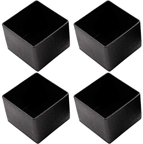 Enkotrade 4 Stück Gleitkappen Eckig Stuhlbeinkappen, für Außenrohrmaß 30x30 mm, Rohrabdeckung aus hochwertigem Polyethylen Kunststoff, Kappe, Endkappen