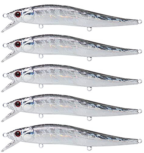 YFPICO Unlackierte Angelköder DIY Blank Köderfische Swimbait Mit 3D Augen Hecht Köder Jerkbait Crankbait Wobbler Kunstköder Minnow Popper Pencil VIB (20 Stück,12cm/12g)