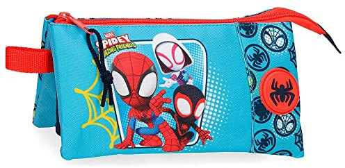 Marvel Spidey Team Up Federmäppchen, dreifach, Blau, 22 x 12 x 5 cm, Polyester, blau, Dreifach-Etui