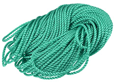 sourcing map Twisted Mason Line Nylon Twine String Cord Green 50M/164 Feet 5MM Dia for Netting, Landscaping, Home Improvement, DIY Projects, Crafting, Masonry, Gardening