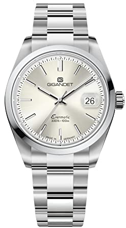 Gigandet Herren-Automatikuhr Evermatic - Made in Germany - Swiss Made Automatikuhrwerk Ronda R150 - Saphirglas - Super Luminova - Verschraubtes Edelstahlarmband 100m/10bar G200-001M