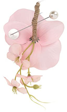 AUNMAS 5-teiliges Bräutigam-Ansteckblume-Set, Elegante Ansteckblume für Männer Hochzeitsblume Künstliche Blumen Lebensecht Dauerhaft Wiederverwendbar Künstliche Brosche Blume (Rosa)