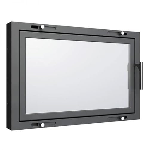 Kamintür 60 x 50 cm mit Glas Öffnungsrichtung: rechts | Griff ist links