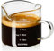 PARACITY Tasse à expresso avec poignée, tasse à mesurer en verre à double bec avec double échelle, verre à shot expresso avec bouche en forme de V, pichet à mousse de lait en verre transparent