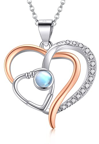 VENACOLY Rose Halskette Sterling Siber Rose Blume Herz Anhänger rosenkette romantische Schmuck Geschenke für Frauen Freundin…