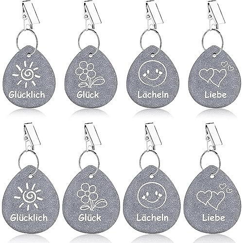 WZHHDM 8 Stück Tischdeckenbeschwerer, 4x3cm Tischdeckenklammern, Tischdecken Beschwerer Draußen Mit 4 Muster Tischtuchklammern Outdoor für Familie Party Camping Garten