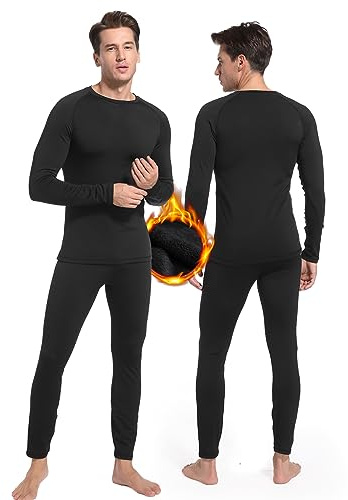 Homord Intimo Termico Uomo Invernale, Manica Lunga Maglia Termica e Pantaloni - Attivo Caldo Completo Tuta Termica Funzionale Set Termico Uomo per Sci Ciclismo Corsa Allenamento