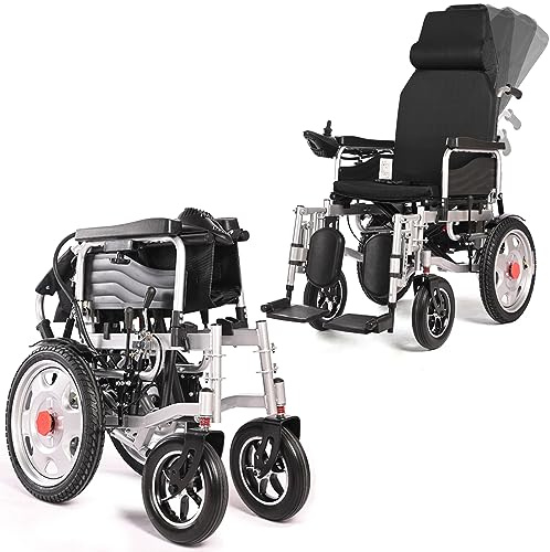 ZORZA Elektro-Rollstuhl Klapprollstuhl Elektrisch Leicht Zusammenklappbar Vollautomatischer Elektrischer Rollstuhl Faltbar 500W Doppelmotor Elektrorollstuhl 20Ah Li-Ion-Akku für Die Wohnung