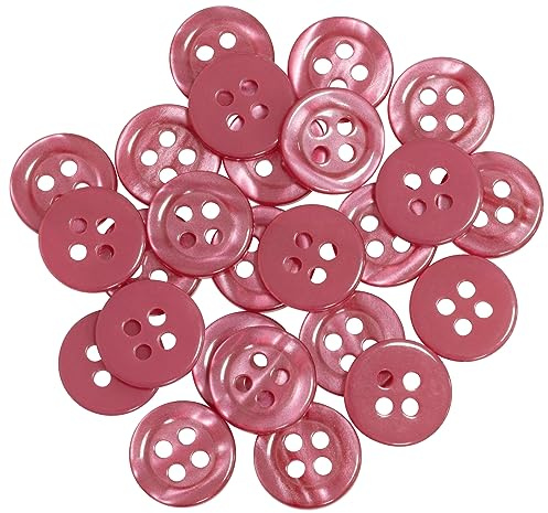AERZETIX - C67917-25er-Pack runde Nähknöpfe Ø11.5x2 mm 4 löchern 18L L18 mit rand - farbe magenta - aus kunststoff - öffnung 1.8 mm - kurzwaren nähen kleidung dekoration
