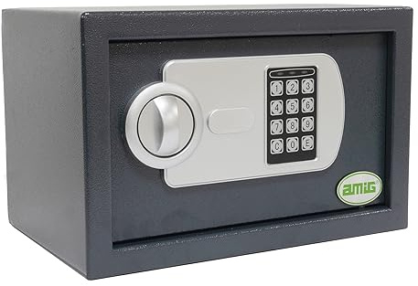 Amig - Kombinationskassaskåp - Ytmonterad säkerhetslåda - Stål - Dold - Perfekt för hemmet - Skydd för pengar och värdesaker - 35 x 25 x 25 cm