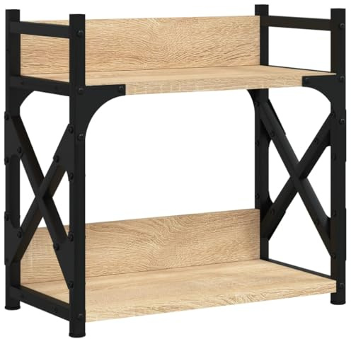 vidaXL Druckerständer 2 Ablagen Sonoma-Eiche 40x20x40 cm Holzwerkstoff