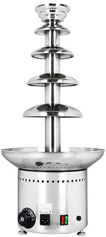 KHZKHC Electric 5 Tier Chocolate Fondue Fountain Machine, Melting Chocolate Waterfall Machine, with Warming Function, 304 Stainless Steel, for Nacho Cheese, Christmas, Wedding, Birthday Party