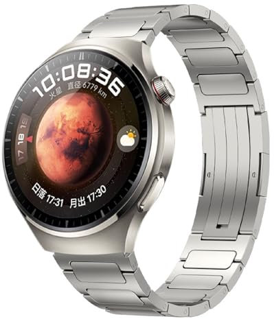 VeveXiao Titanium Strap Compatible with Huawei Watch GT 5 46mm/3 pro/2 Pro 46mm 2E/Watch 4/3 Pro, 22mm Luxury Titanium Alloy Metal Replacement Bands for Ultimate