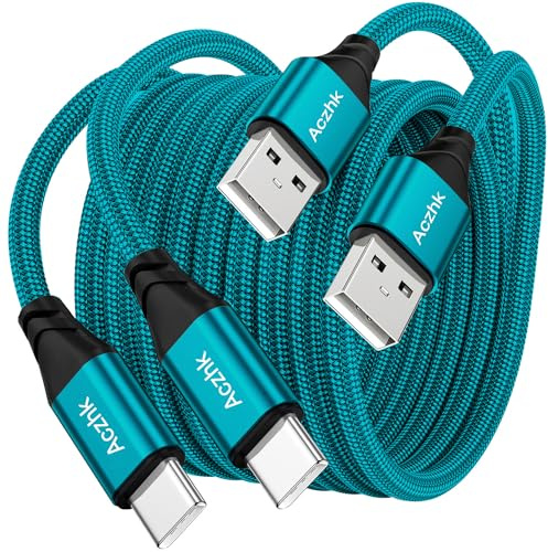 USB C Kabel 3M 2pack Typ C Ladegerät Schnellladegerät 3A Blei Nylon Geflochten für Samsung Galaxy S21 S20 S10 S9 A12 A20e A21s A40 A51 Huawei P30 P20 P40 Xperia, Switch, Google Pixel, Sony