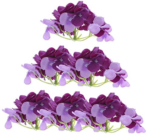 Amosfun Cabezas de Hortensia Simuladas Púrpura de Seda 6 Piezas