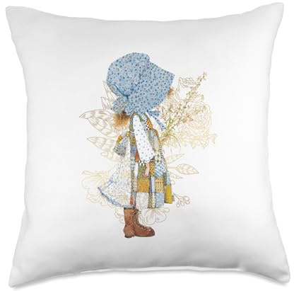 Holly Hobbie Classic Hat and Flowers Throw Pillow