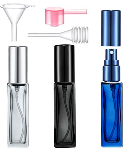Yikimyfo Mini Perfume Spray 3 Pcs 9ML/0.3oz Travel Size Refillable Glass Bottle - Leakproof & Portable Atomizer with Fine Mist for Cologne