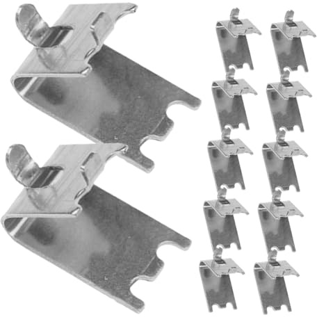 WATIIFUFU 12pcs Stainless Steel Mesh Shelf Clips Fridge Shelf Replacement Clip Freezer Cooler Support Hooks Metal for Refrigerator Organization