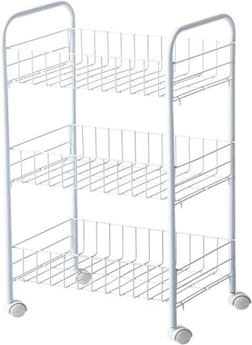 MIQXUAN Rangement Chariot Étagère de rangement pour collations de chambre à coucher Étagère de chevet Du sol au plafond Chambre à coucher Cuisine Salle de bain Dortoir Rangement Légumes Bleu