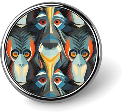 Mandrill-Affe, runde Anstecknadel, Krawattennadel, süße Brosche, Anstecknadel für Männer und Frauen, Hüte, Kleidungszubehör