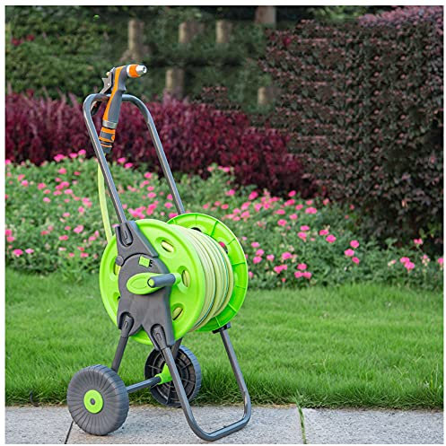 Enrouleur de tuyau de jardinage, chariot, ensemble d'enrouleurs de tuyau d'arrosage, 20M/30M/50M, avec pistolet de pulvérisation et système de guidage à enroulement automatique, enrouleur de tuyau d