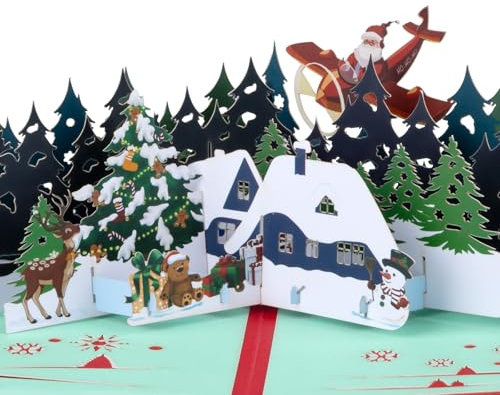 DLYMXGC 3D Pop-Up Weihnachtskarte mit Wald einzigartiges Design Geschenkkarte für Freunde, Familie, teilen Wünsche mit einander auf Urlaub, mit Umschlag