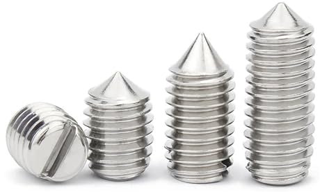 Generisch 10 Teile/los M1.6 M2 M2.5 M3 M4 M5 M6 304 Edelstahl (A2-70) Schlitzkopf Kegelspitze Madenschraube Konisches Ende Kopflose Schraube(2mm x10p,M2)