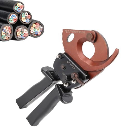 Ratchet Cable Wire Cutter, Heavy Duty Manganese Steel Blade, Cable Wire Cutters Pliers, Manual Ratchet Shear, Ratchet Cable Cutters for 300mm² Copper