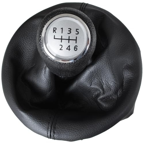 M MODECAR - Kompatibel mit VW T5 / T6 03-11 Schalthebel SILBER + Schaltsack 6 Gänge für 7H0711113A,