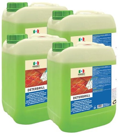 MARBEC DETERBRILL 5LTX4PCS Détergent neutre concentré non agressif spécifique pour sols en terre cuite et pierre traités à la cire.