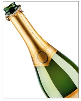 Edible print 5 Tall Champagne bottle Cake topper decoration on premium icing paper up to A4 height - NOT-PRECUT