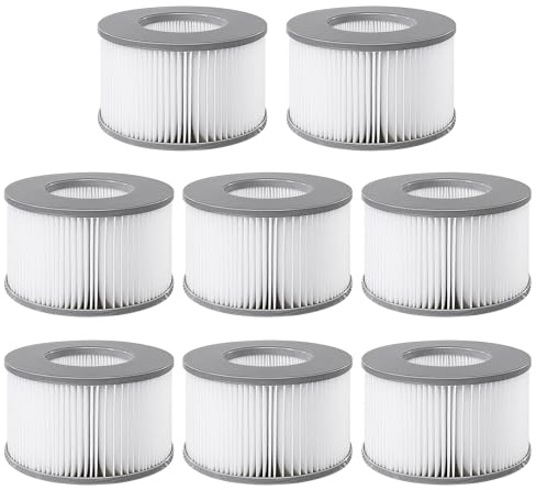 BORDEAG Ersatzfilter Für Mspa Whirlpoal, 8 Stück Ersatz Filter Filterkartusche, Schwimmbad Filter, Filterkartuschen, Aufblasbare Pools Filter, Kartuschenpumpe Für Heiße U-Boote Und Spa