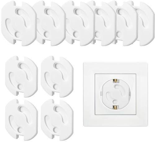 10 Pièces Cache Prise Bébé,socket serrure de sécurité pour enfants serrure de prise avec mécanisme de torsion,pour la Sécurité Enfant domestique, Couvercle de la Prise Courant
