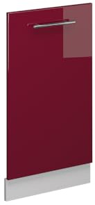 Vicco Frontale lavastoviglie Fame-Line Bordeaux lucido 45 cm | Frontale in MDF · Senza piano di lavoro · Abbinato al frontale cucina · Liberamente combinabile · Facile integrazione
