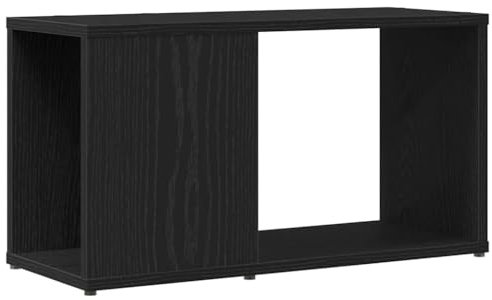 Rantry Arredo Svart ek TV-ställ 60 x 24 x 32 cm i trä flera lager, möbler TV-dörr TV-bänk låg skåp för industriellt vardagsrum TV-ställ vardagsrum