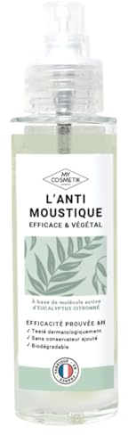 MyCosmetik - L'Anti-Moustique efficace & d'origine végétale - Dès 6 mois - Spray répulsif | Protection prouvée jusqu’à 6 heures contre les moustiques tigres et tropicaux - Eucalyptus Citronné - 50 ml