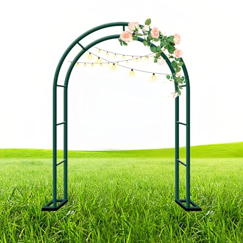 Garden Arch for Outdoor Weddings, Climbing Plants Arbor for Lawn and Parties, Dark Green, Sturdy Structure Ideal for Vegetables and Grapevines