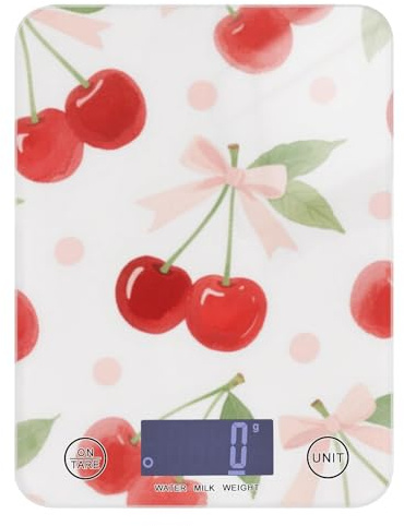 Red Cherry Bow bariatrica piccola bilancia digitale per alimenti 5 kg/5 g, bilancia digitale intelligente da cucina con 4 unità per cottura cottura arrosto báscula para pesar Personas