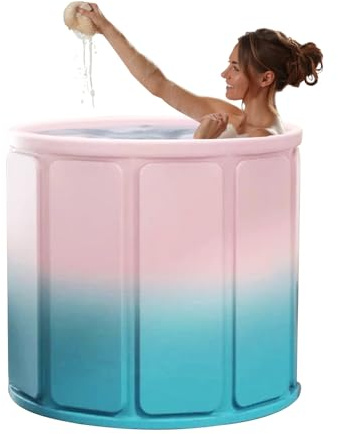 Yuemeuy Bañera Plegable, Bañera De Remojo Con Ducha, Impermeable de Cuerpo Completo para Camping, Adultos Mayores y Viajes, Infantil para Ducha