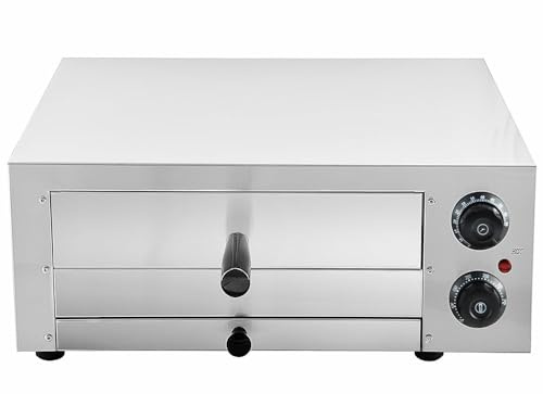 TAIMIKO Forno per pizza elettrico, mini forno da 12 pollici, grande forno elettrico professionale per pizza 1 camera, pietra per pizza e scaffale, forno in pietra, pane, torte, torte, ecc. (12 pollici