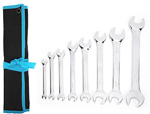 MasYosh 9-teiliges Doppelmaulschlüssel-Set, 45er-Stahlschlüsselset mit Ergonomischem Design, für die Wartung von Autos, Fahrrädern, Fahrzeugen, Heimgebrauch