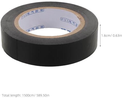 VILLFUL Cinta Aislante Eléctrica Negra Fina de PVC 15 M 10 Piezas para Automoción y Reparación de Cables Resistentes a Alta Temperatura y Aislamiento Seguro