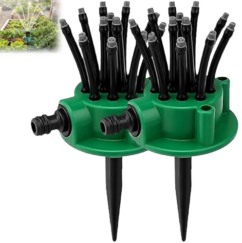 360° Coverage Precision Garden Irrigation Sprinkler, Heavy Duty ABS Multidirectional Water Saving Sprinklers for Lawn, Backyard and Housewarming Gift (2)