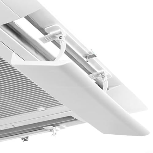 TONIXY Cassette Air Conditioner Vent Deflector 180° Swivel Adjustable Windshield With Metal Clip Mount White 58Cm Enhance Cooling And Heating Circulation(58cm for snap-on)