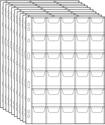 300 Pockets Coin Binders Pages - 1.38 inch Holders 10 pcs Loose-Leaf Sheets Acid-Free Collection Holders for Medallion Coin Stamp Currency Collecting Supplies 35x35mm / 1.38x1.38 inch CS03230