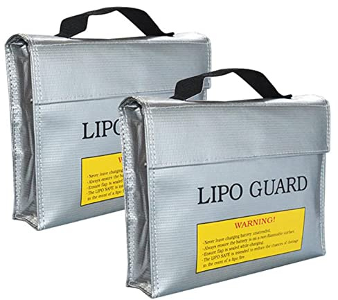 Amacoam Explosionsschutz Lipo Batterie Sicherer Beutel, 2 Stück, Silber